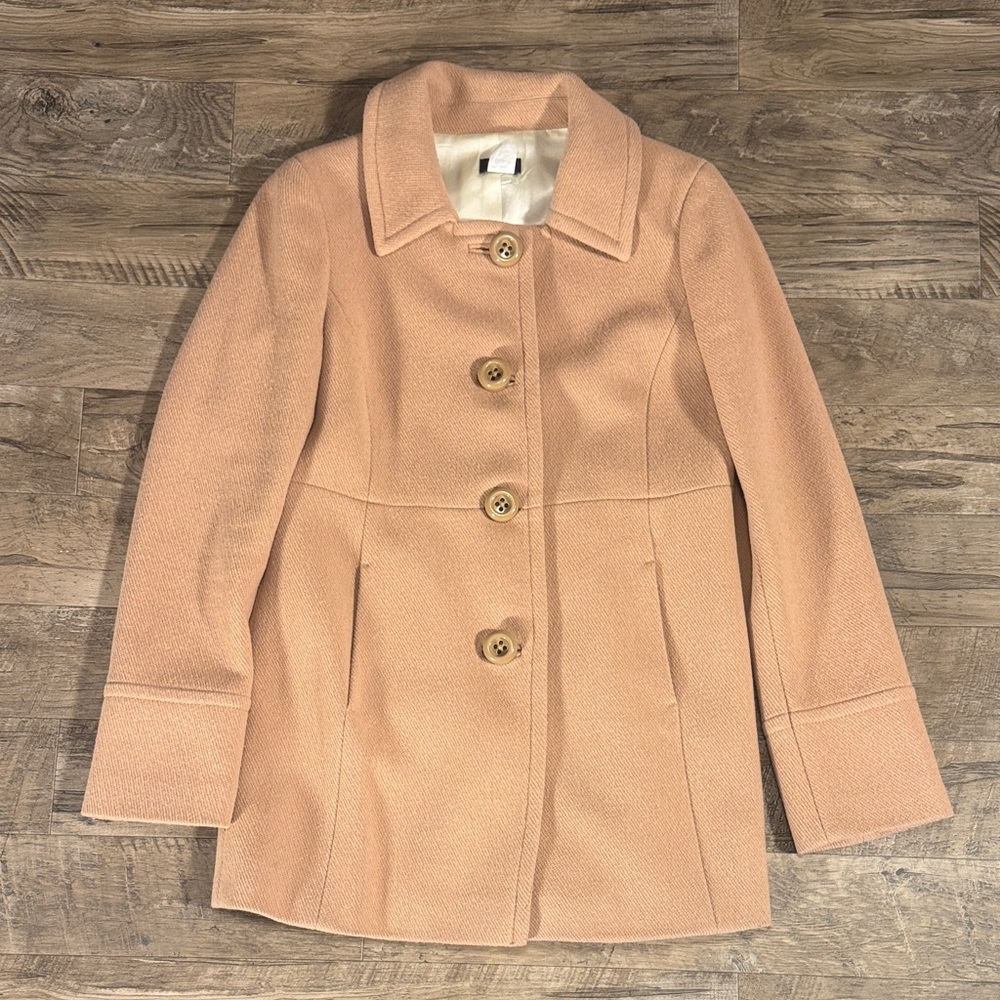 J. Crew Women's Tan Wool Blend Coat - Size 4